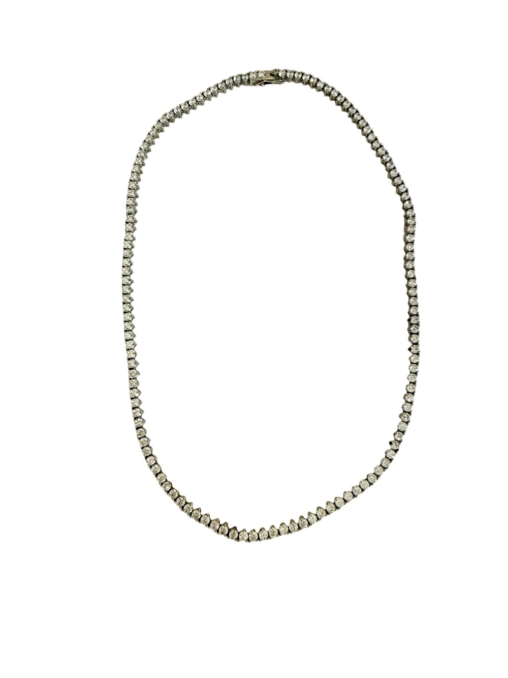 Melinda Maria Silver White Diamondettes Tennis Necklace 18" Not Your Basic. 3mm - Picture 3 of 4